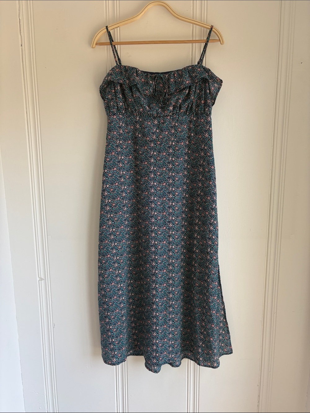 Trixxi Y2K Navy and Pink Floral Midi Sundress